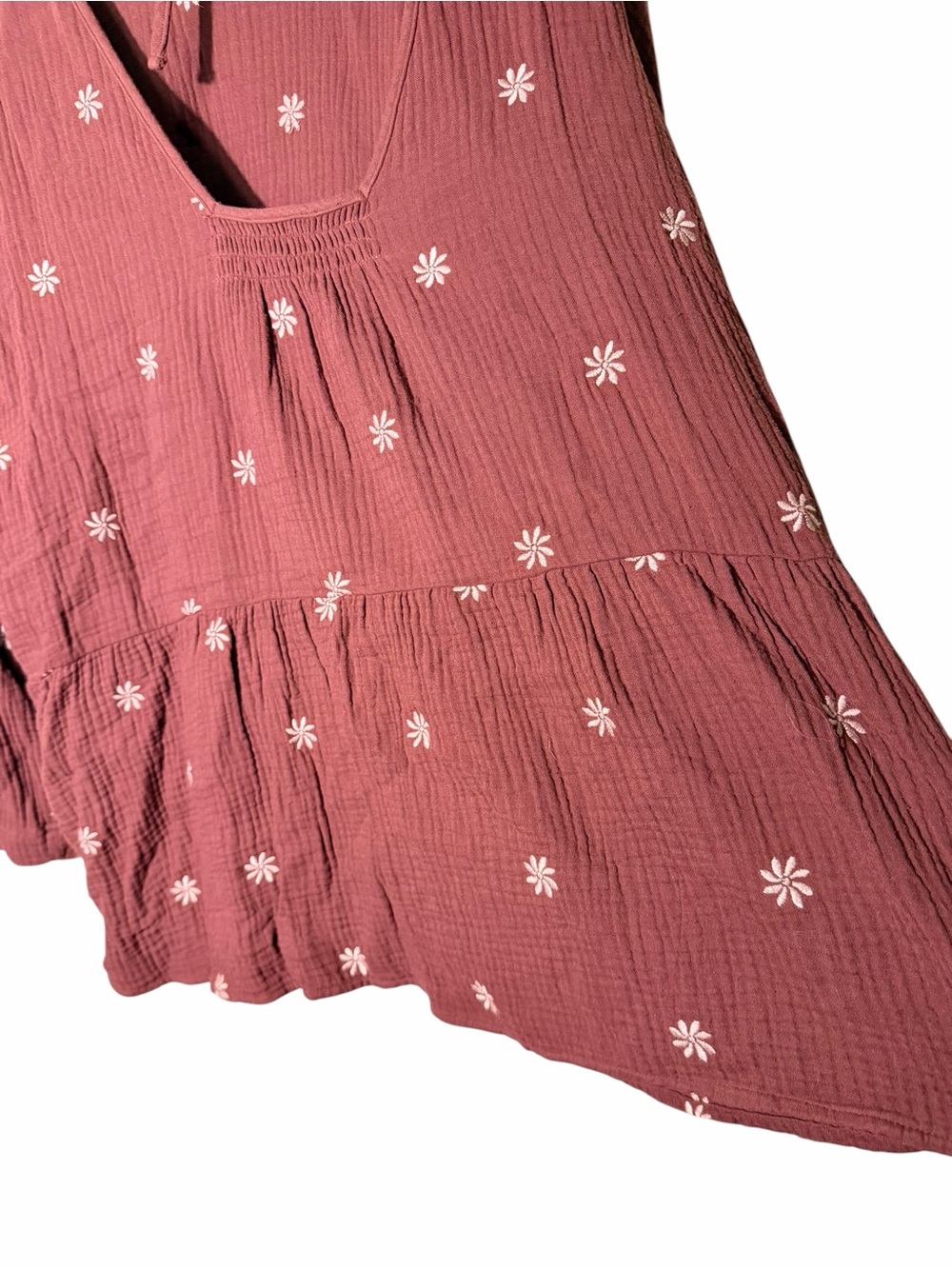 Madewell Dusty Rose Floral Gauze Tunic Top - Picture 7 of 8